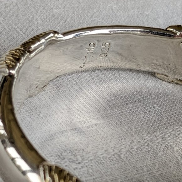 David Varsano 36g Big Electroform Bangle Bracelet, Sterling w Gold Vermeil - Picture 6 of 10